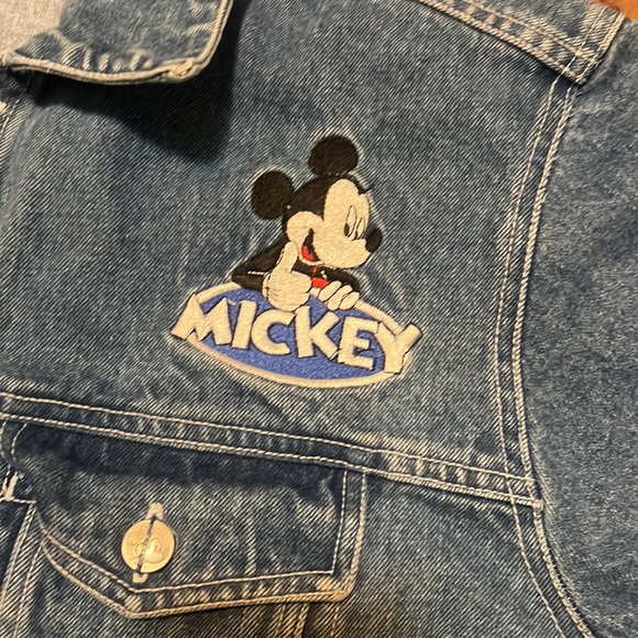 Vintage Mickey Mouse Chore Work Denim Blue Jean Trucker Jacket Men’s Size Medium - Picture 2 of 6
